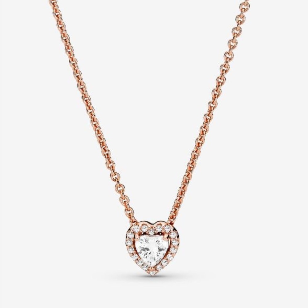 Authentic Pandora Sparkling Heart Collier Necklace